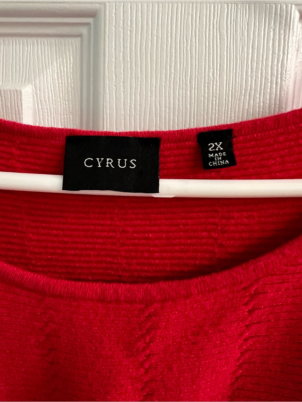 Cyrus Bright Red Scoop Neck Women's Pullover - Picture 3 of 6